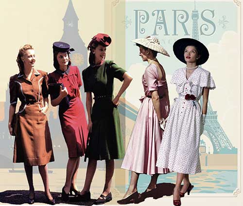 Concise history of 1940's fashion---1940-to-1949