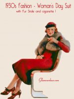 1930s-Fashion---Womans-day-suit-and-fur-stole