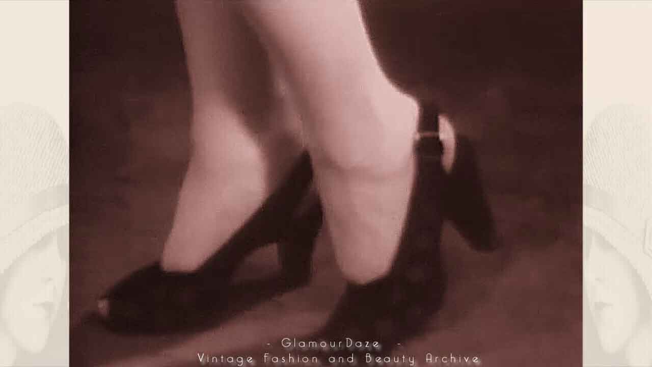 1940s fashion -womens shoes---archive-film