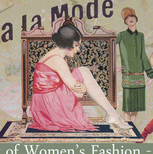 1920s BIG Vintage Womens Fashion Corset Lingerie Art Print Ad