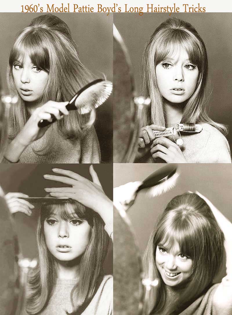 Patti Boyd 1960s Hairstyle Tricks For Long Hair.1 