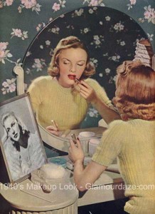1940s-woman-applying-lipstick