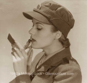 ATS-Girl-applies-Miner-Lipstick-(Auxiliary-Territorial-Service)
