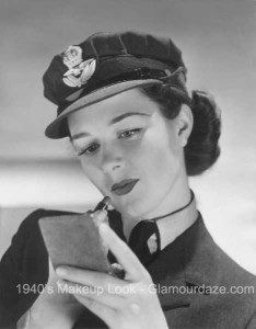W.A.A.F-Girl---Women's-Auxiliary-Air-Force---applies-Gala-of-London-Lipstick---1941---Image-from-VADS