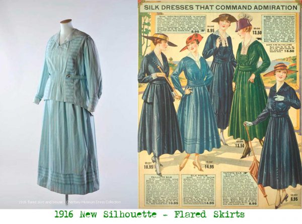 Jupes et chemisiers évasés de 1916---Chertsey-Museum-Dress-Collection