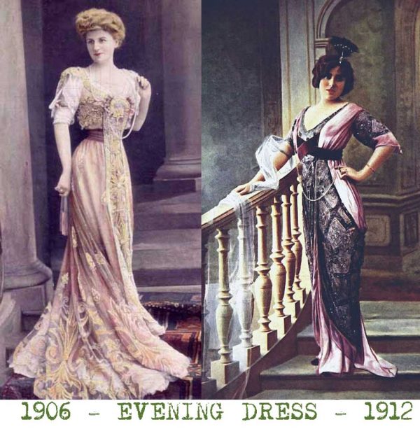 EDWARDIAN FASHION Postcard about 1905 showing the then fashionable