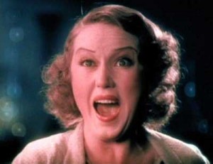 Fay Wray in standard "terrified" mode - Mystery of the Wax Museum 1933