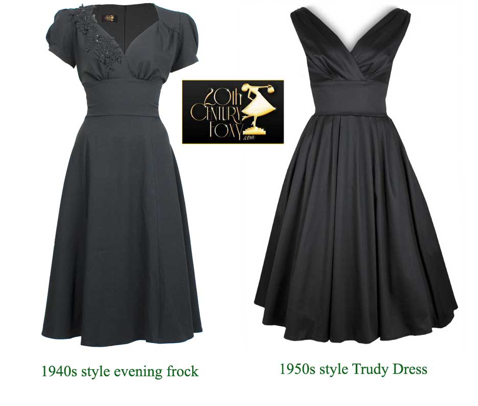 1940s-Evening-Dress-and-1950s-Trudy-dress---20th-century-foxy