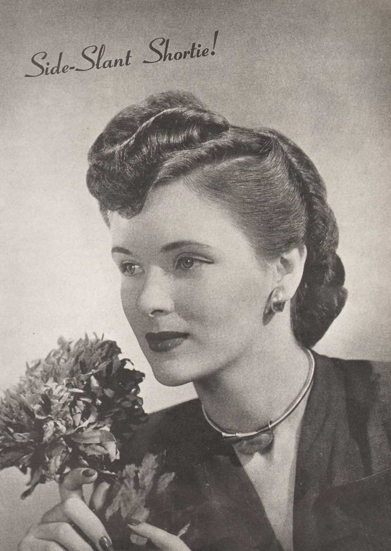 1940's Hairstyles - The Sidesweep Craze - 1945. | Glamour Daze