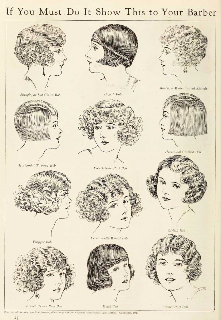 1920s Hairstyles The Bobbed Hairstyle Chart 708x1024 