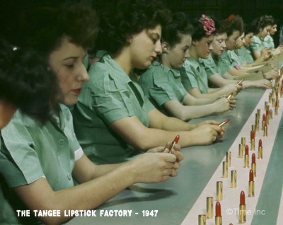 The Tangee Lipstick Factory - 1947 -assembly line