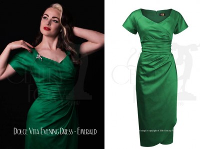 20TH-CENTURY-FOXY-XMAS-PARTYWEAR---Dolce-Vita-Evening-Dress---Emerald