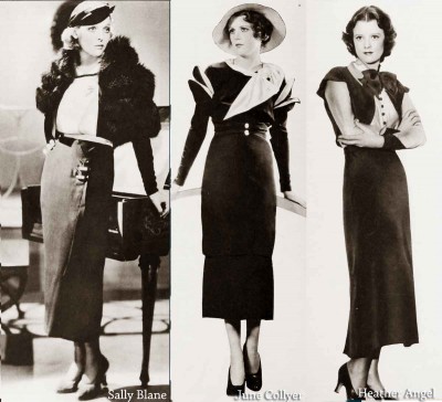 1930s Fashion - Hollywood Winter Frocks -1934 | Glamour Daze