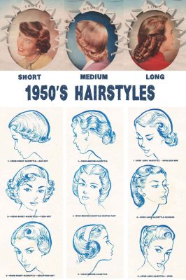 1950s Hairstyles Chart for your hair length | Glamour Daze