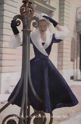 Paris-Spring-fashion--1951---Fath-color