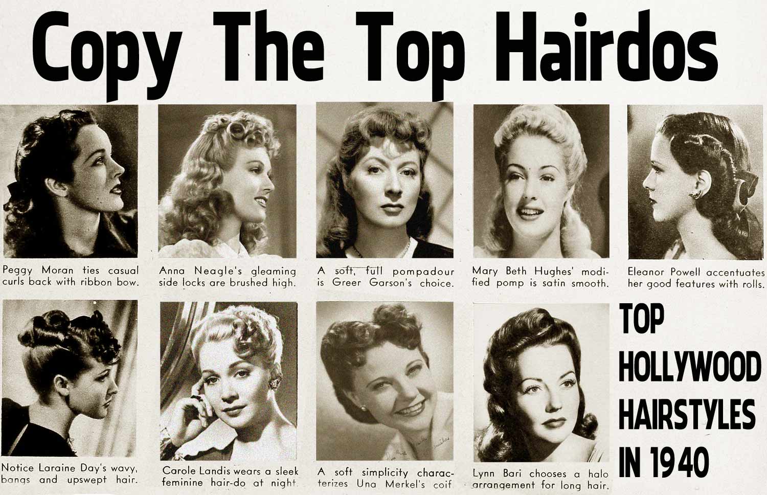 Top Hollywood Hairstyle Looks For 1940 