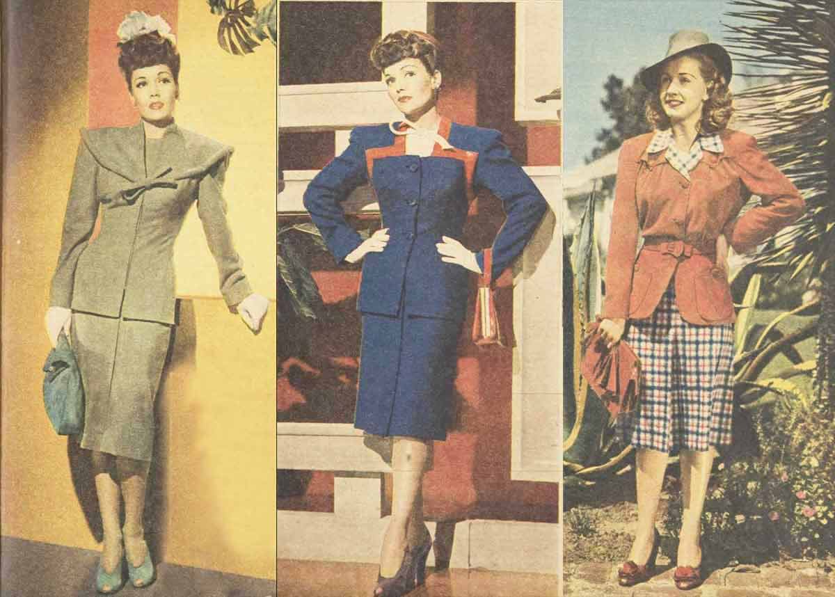 1940s Fashion Hattie Carnegie Suits in 1945 Glamour Daze