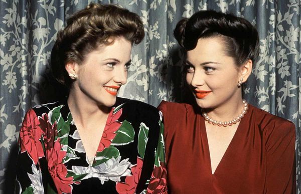 1940's Updo hairstyles - 1942 Hollywood sisters