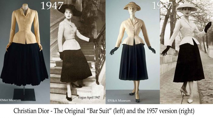 Christian Dior - Bar Suit - 1947 vs 1957 version