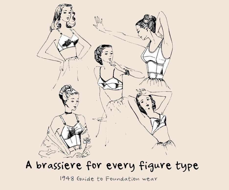 PDF - 1940s Sewing Pattern - Lady's Brassieres, Bra Lingerie WWII