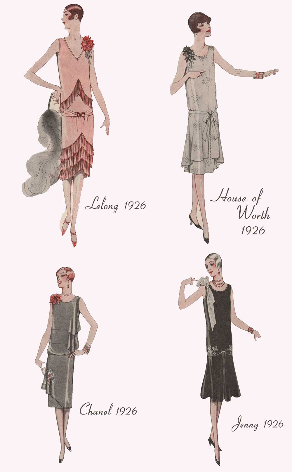 1920 s Fashion Four Paris Evening Dresses 1926 Glamour Daze