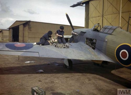 Two-Wrens-re-arming-a-Browning-gun-of-a-Hawker-Hurricane-aircraft