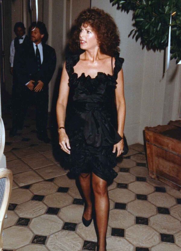 1980's little black dress and permed hair