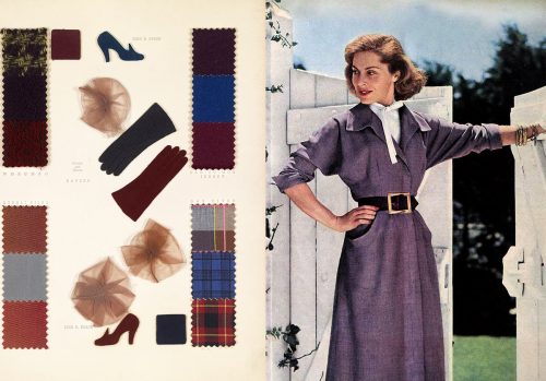 Fall Dresses in 1950 - Plum Tones
