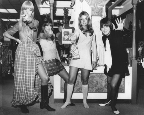 Mary Quant and models in minis skirts 1960's