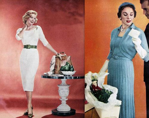 1950s Fashion The Sweater Dress for Winter 1954 Glamour Daze