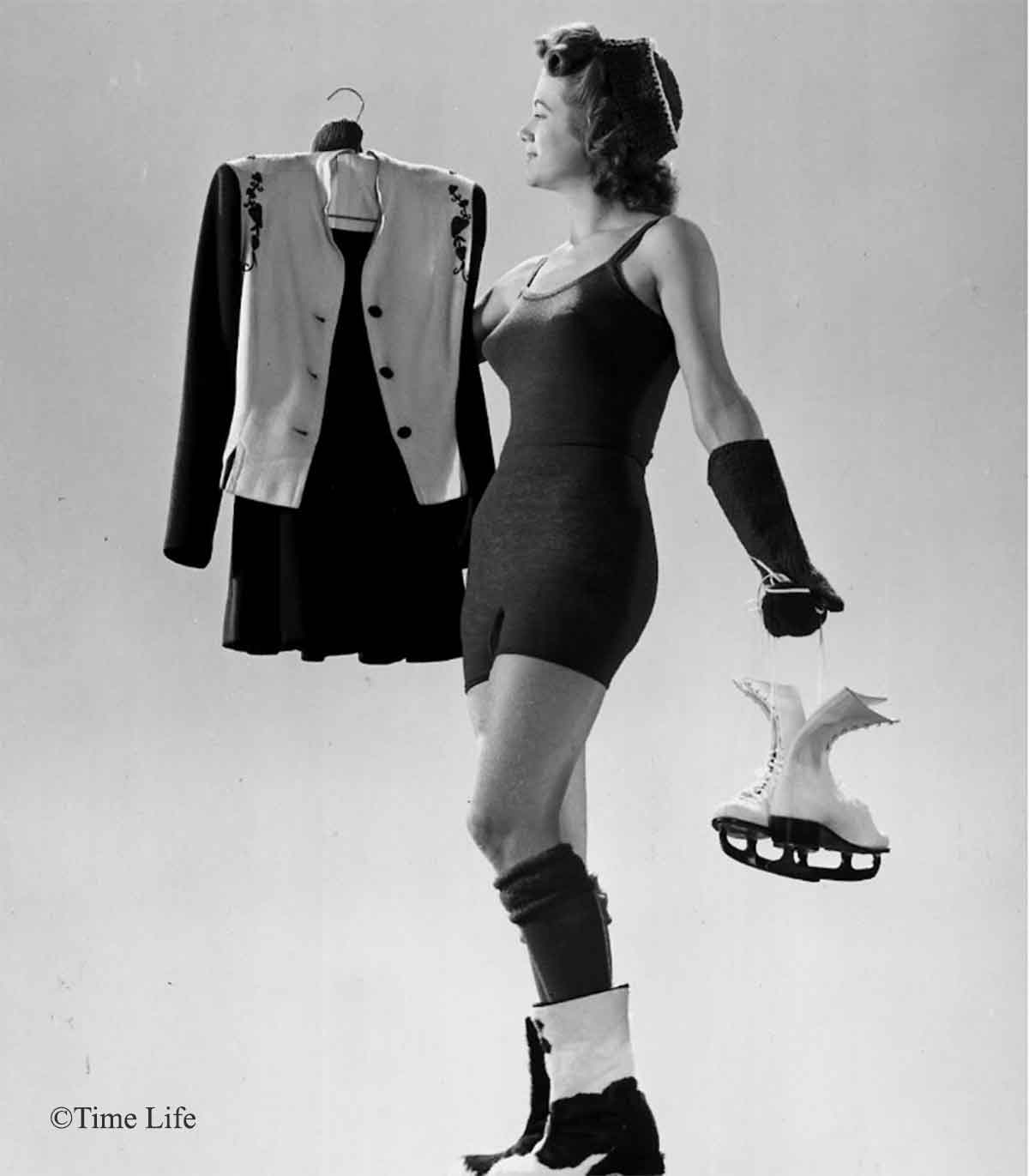 Winter-Underwear-1942---two-piece skaters suit-with-matching-shorts-and-vest
