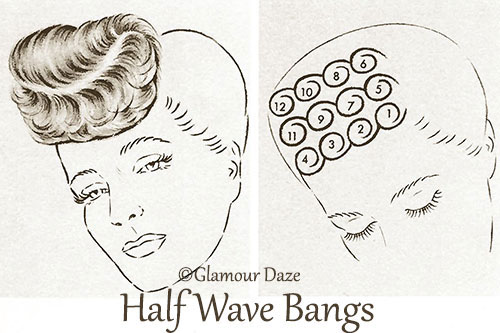 Half wave bangs - 1940's hair tutorials