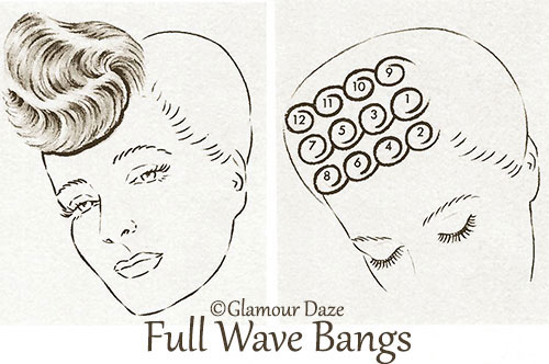 Full wave bangs - 1940's hair tutorials