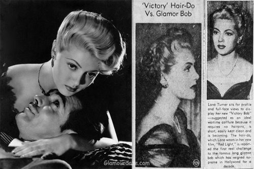 Lana Turner's Victory rolls in 1942