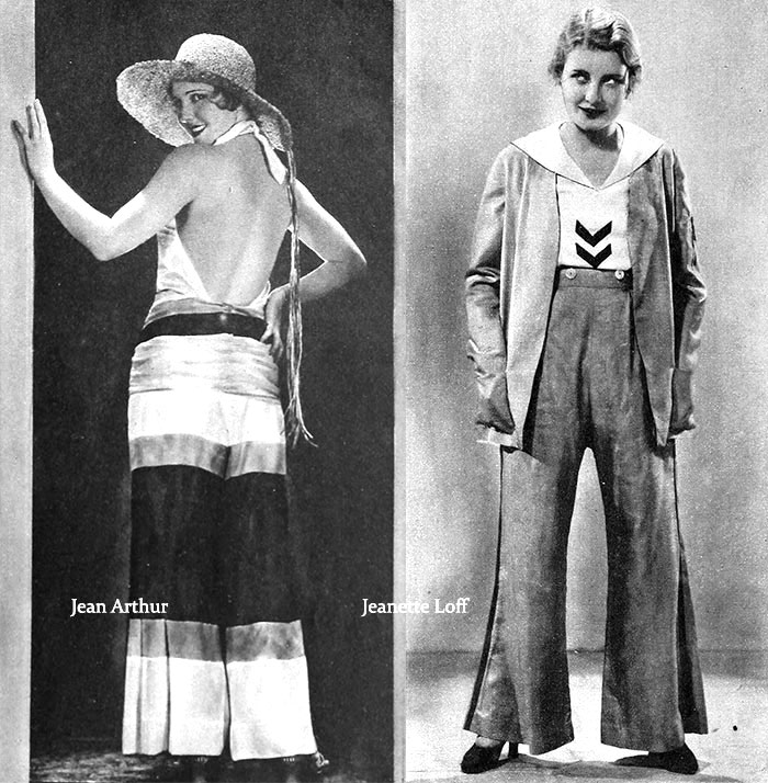 Beach Pajamas 1929---Jean-Arthur-and-Jeanette-Loff