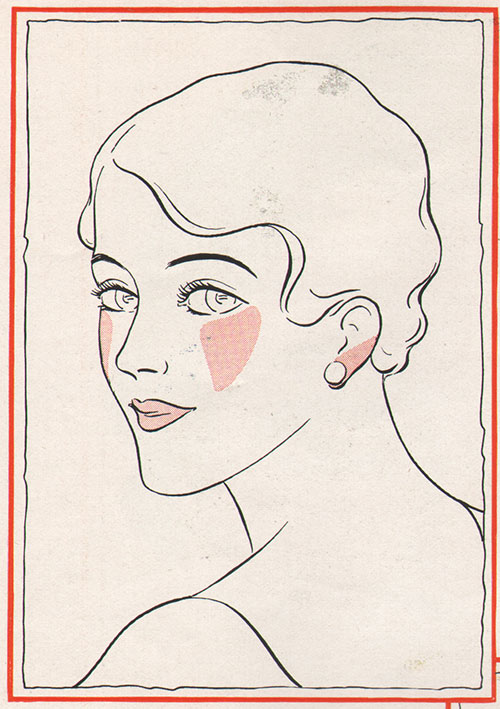 1930s heart shape face - rouge
