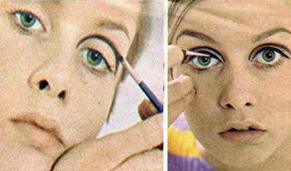 Twiggy makeup look - step one