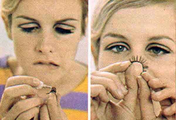 Twiggy makeup look - step two - lashes