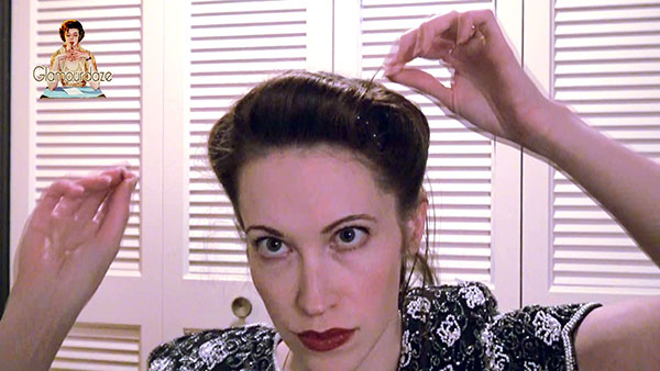 1940's hair snood tutorial - how to fix hair.