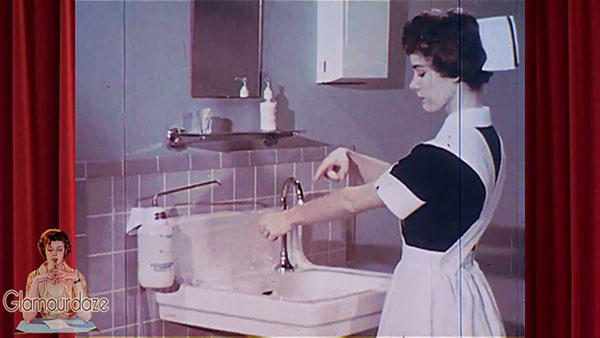 hand washing - vintage nurses