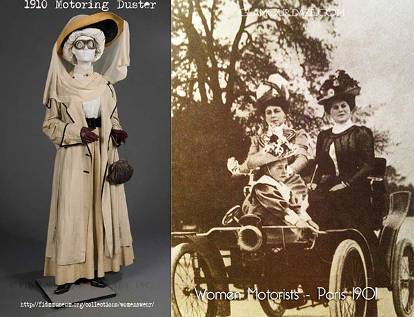 1910 Motoring outfit - women's fashion from 1900 to 1919