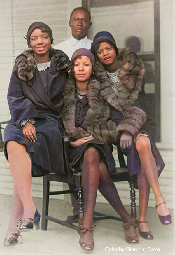 Three stylish women of color in the 1920's