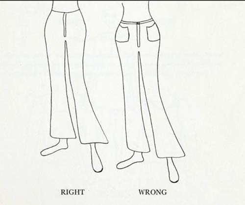 wide hips - right and wrong pants