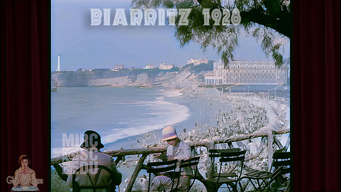 Biarritz 1928. View from a hill top restaurant.