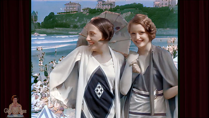 Two flappers in Biarritz 1928