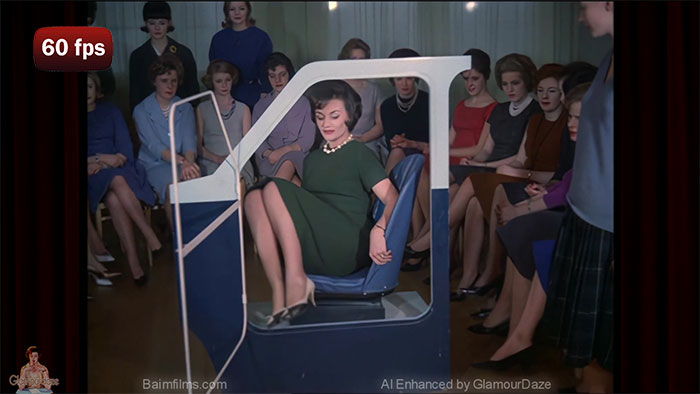 How to sit gracefully in to a car. 1960s model tips