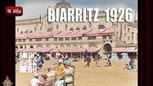 Biarritz in the 1920s. AI enhanced film