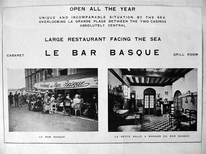 Bar Basque - Grand Hotel Biarritz 1920s