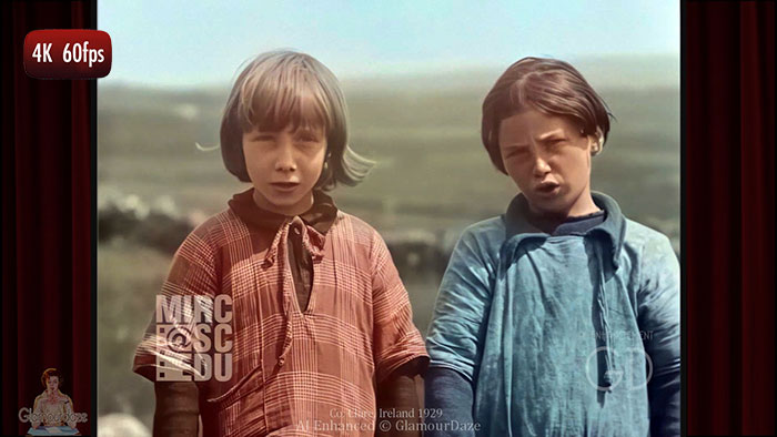 Two school girls sing an Irish lullaby in 1920s Ireland