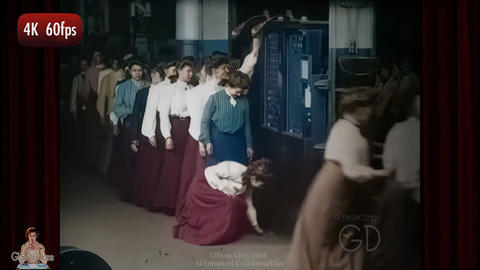 Gibson girls -Edwardian women clock in to work in 1904